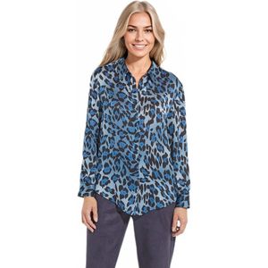 Satijnen blouse met lange mouwen en knopen