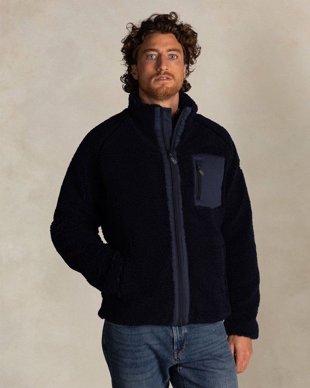 NZA - Fleece Vest - Blauw - Regular Fit - Half Zip-Kraag