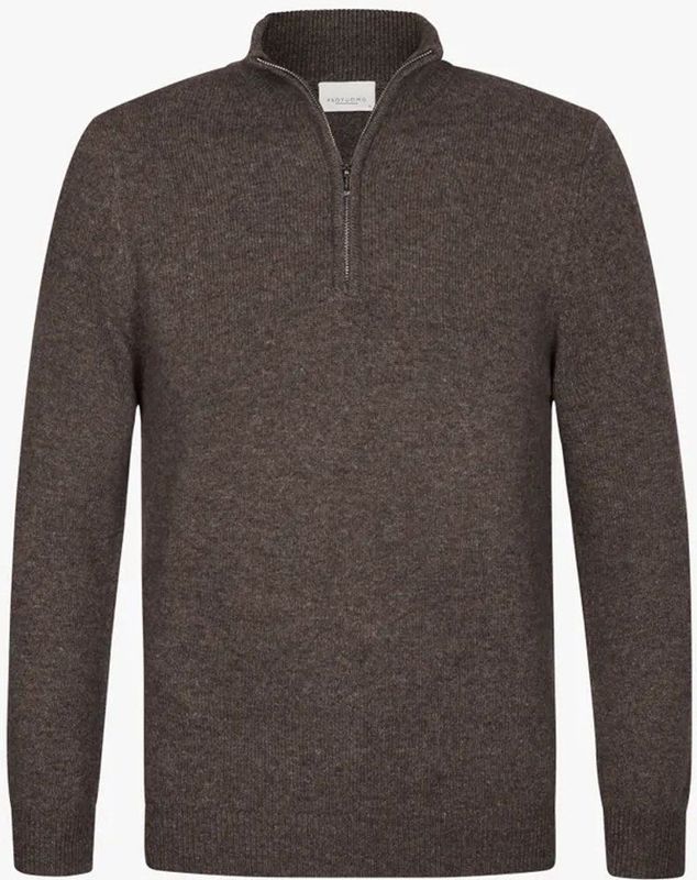 Profuomo - Half Zip Pullover - Bruin - Heren