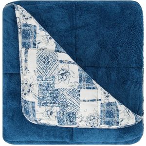 Dekbed zonder overtrek - Inclusief Kussenslopen - Delfts Blauw - 200x200 cm - Tweepersoons - 2 in 1 Dekbed - Teddy - Zacht & Hypoallergeen - 4 Seizoenen - Dubbelzijdig - Wasbaar - Ultra Soft - De Linde Home