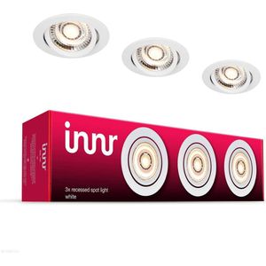 Innr Slimme Inbouwspots White - Smart Inbouwspots, werkt met Philips Hue* - Slimme Verlichting met Warmwit licht - Zigbee Lamp - Dimbaar - 3 pack