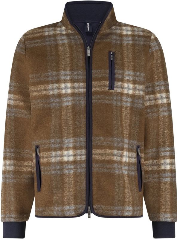 State of Art Vest bruin (Maat: S) - Ruit - Halslijn: Opstaande kraag,