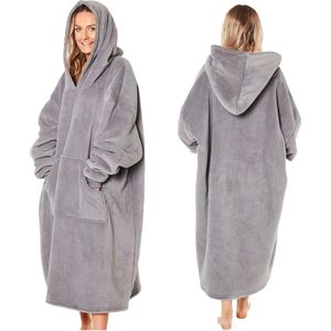 Extra Lange Oversized Deken Hoodie Met Zakken - Zacht Sherpa Fleece Dekentje