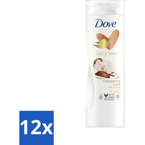 12 x Dove Body Love Bodylotion - Pampering Care - Vanille & Sheabutter - 400 ml - Lichaamslotion - Droge Huid - Sheaboter - Vanillegeur - Hydraterend