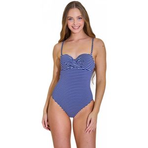 1-delig gestreept zwempak, geplooid topje