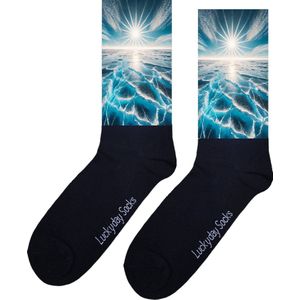 Ijsmeer - Opkikker - Grappige sokken - Valentijn cadeau - Verjaardagscadeau - Leuk kado - Sint cadeau - Leuke sokken - Vrolijke sokken - Cadeautje - Grappig cadeau - Kerstsokken - Vaderdag - Moederdag - Kerstcadeau - Zon - Socks maken Happy - 37-44