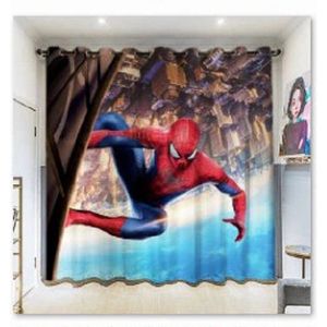 Gordijnen - Spiderman - kant en klaar - verduisterend - 132 x 100 cm ( 2 stuks van 66 cm )