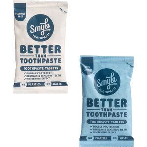 Smyle Duo verpakking - Fluoride en Non Fluoride – 130 tandpasta tabs