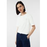 COMMA Shirt  grijs / wit