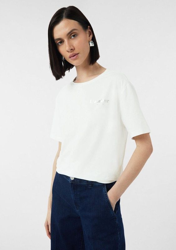 COMMA Shirt  grijs / wit