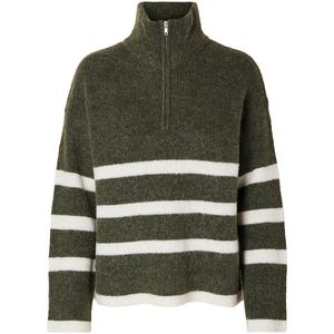 Gebreide Trui - Polo Hals - Lange Mouwen - Oversized - 50% Wol - Merino