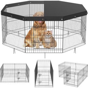 puppybox 8 stuks. Puppyren 609,6 cm hoge dierenbox met hoes gemaakt van 600D Oxford-stof hondenbox gemaakt van Q235 hondenbox buitenverblijf voor kleine en middelgrote huisdieren