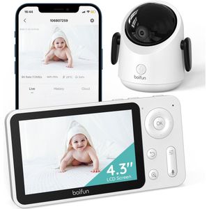 Boifun Babyfoon Met Kamera En APP - Wifi-videobabyfooncamera - 1080P 360°-camera - bewegings- en geluidsdetectie - automatische tracking - nachtzicht - tweerichtingsaudio