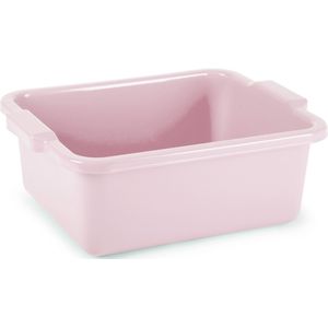 Plasticforte afwas en schoonmaak Teil - Rechthoek model - kunststof - 11 liter - 40 x 30 x 14 cm - roze - spoelbak