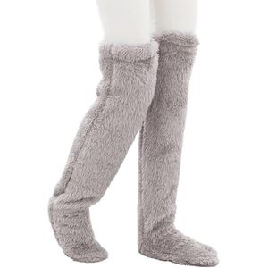 Lange Fuzzy Overknee Sokken voor Dames en Heren - Dubbelzijdig Pluche Warmte en Comfort