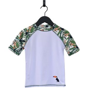 Ducksday - UV-Zwemshirt voor baby - UV-werend UPF50+ - Rashguard met Korte mouwen - unisex - Toucan - maat 1 jaar