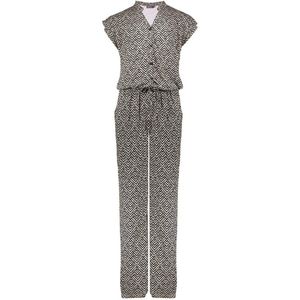 Geisha zomer jumpsuit meisjes - AOP - zwart / off wit