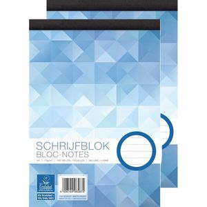 Notitieblok/schrijfblok met lijntjes - 2x - A5 - papier - kantoorartikelen