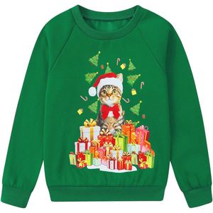 Kerst Sweatshirt voor Kinderen - Unisex Langarm T-shirt voor Jongens en Meisjes - Casual Katoenen Top voor 4-11 Jaren