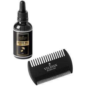 Velihan Beardcare - Baardverzorging Duo Pack - Baardolie Geurloos 30ml - Baardkam - Baardverzorging set - Cadeau voor hem - Baardverzorging - Baard olie - Cadeau voor vriend - Baardgroei - Perfecte cadeau voor man - Geschenkset mannen