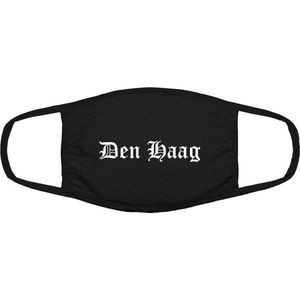 Den Haag mondkapje | gezichtsmasker | bescherming | bedrukt | logo | Zwart mondmasker van katoen, uitwasbaar & herbruikbaar. Geschikt voor OV