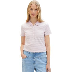 TOM TAILOR - Shirt - Pastelroze/Wit - Gestreept - Katoen