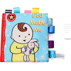 Baby Speelgoed 0 jaar/ Baby Boek/ baby born/boek voor kinderen/Zachte Doek Boeken /Boek Speelgoed /cadeau voor baby/ Boek Voor Kinderen/ boek voor kinderen/ God made me