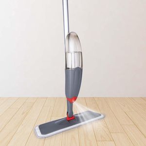 360° draaibare dweil - dweildoek navulfles - 640 ml - nat en droog gebruik - grijze kunststof