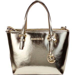 Metallic XS Top Zip Tote Bag Met Meerdere Vakken En Handvatten