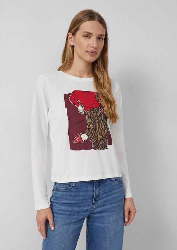 s.Oliver - T-Shirt - Zacht Jersey - Lange Mouwen