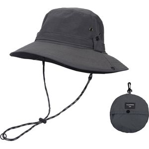 Su.B Cowboy Hoed, Bucket Hat, Opvouwbaar, Vissershoedje Heren, UV-bescherming, Snel Droog, One Size, Verstelbare Maat 55-63 cm - Grijs