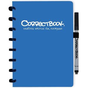 Correctbook Original A5 - Blauw - gelinieerde pagina's - Uitwisbaar / Whiteboard Notitieboek