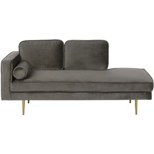 MIRAMAS - Chaise longue - Taupe - Linkerzijde - Fluweel