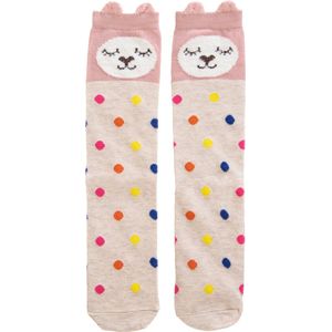 Kniekousen meisjes – 1 paar lange sokken beertje stippen – meisjessokken – 6-12 jaar – elastisch katoen