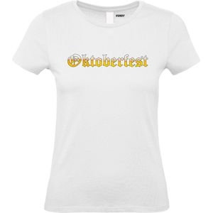 Dames T-shirt Oktoberfest bier | Oktoberfest dames heren | Lederhosen man | Foute party | Wit dames | maat XXL