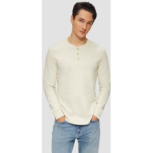 s.Oliver - T-Shirt - Henley - Lange Mouwen - Katoenen Jersey