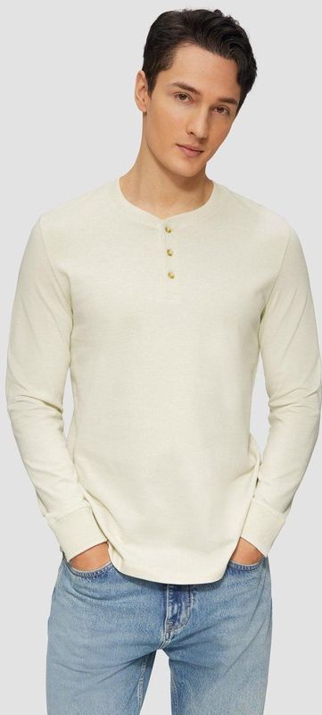 s.Oliver - Shirt - Chamois - Jersey - Lange Mouw - Normale Pasvorm