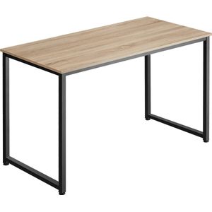 tectake® Bureau - Bureautafel - Computerbureau - Houten bureaublad - Industrieel design - Zwart metalen frame - Afmetingen (LxBxH) 120 x 59 x 76,5 cm - Lichtbruin