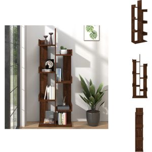 vidaXL Boomvormige Boekenkast - Bruineiken - 48 x 25.5 x 140 cm - Materiaal- Bewerkt Hout - Kast