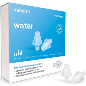 Nonoise - Water - Watersport-oordoppen - Transparant - 1 paar