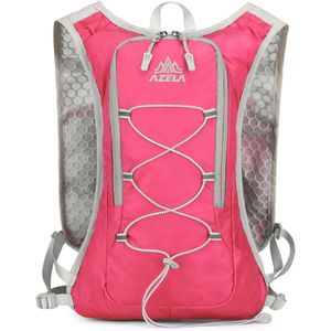 Unisex hardloopvest - Verstelbare rugzak (41*25 cm) - Ademend en reflecterend - Geschikt voor wandelen, trailrunnen, marathons en fietsen - Roze