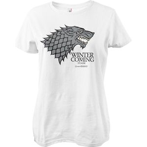 Game of Thrones Damen T-Shirt Stark Sigil Girly Tee WB-5-GOT001-H30-13 White-S