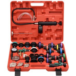 vidaXL Koelsysteem Druktester - Koelsysteem Druktesters - Autogereedschap - Auto Gereedschap - Druktester voor koelsysteem 52x40,5x9,5 cm rood