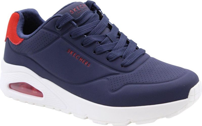 Skechers - Street Uno - Suited on Air - Herensneakers - Navy/Red - Durabuck