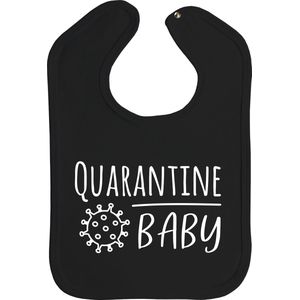 Slabbetjes - slabber - slab - baby - Quarantine baby - drukknoop - stuks 1 - zwart