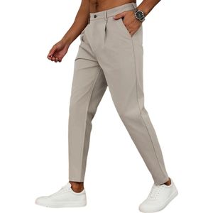 Nivard Pantalon Heren - Chino - Golfbroek - Nette Broek - Elastische Tailleband - Volwassenen - Khaki - S