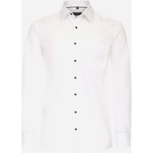 Redmond comfort fit overhemd - popeline - wit - Strijkvriendelijk - Boordmaat: 53/54