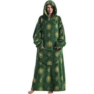 Bovista Hoodie Deken Met Mouwen - Onesie - Fleece Blanket - Dames - Heren - Kinderen - Plaid - Knuffeldeken - Extra Zacht & Warm - Groene Leeuw
