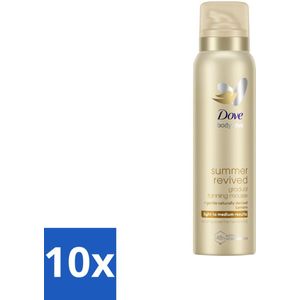 10 x Dove Body Love Zelfbruinende Mousse - Summer Revived - Light-Medium - 150 ml - Zelfbruinende Mousse - Licht Zomerse Tint - Natuurlijke Huidtint - Huidhydratatie - Gevoelige Huid
