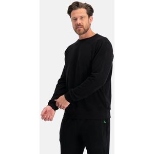Bamboo Basics Heren Sweater Mike - Maat S - Zwarte Trui - Zachte Bamboe Sweater Heren - Loungetrui